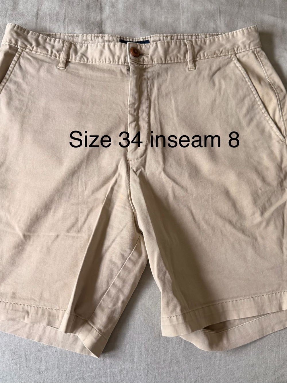 Men's Flat Front Beige Shorts - Classic Summer Staple